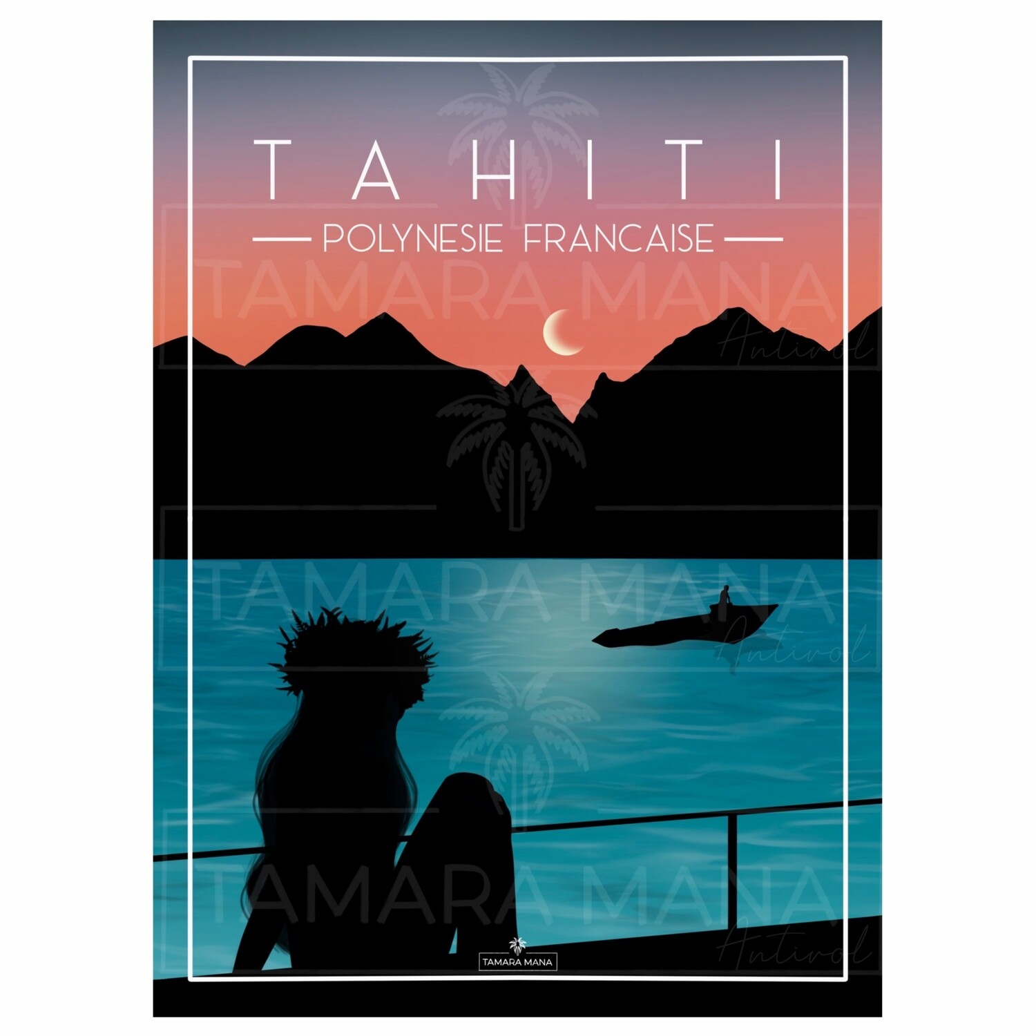 TAHITI 1  - Sunset Postcards