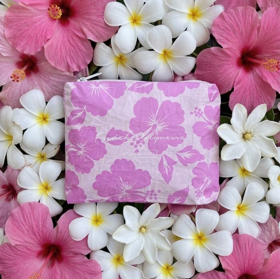 Pochette Tyvek - PINK HIBISCUS