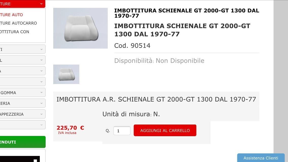 gtv2000 stoel vulling
