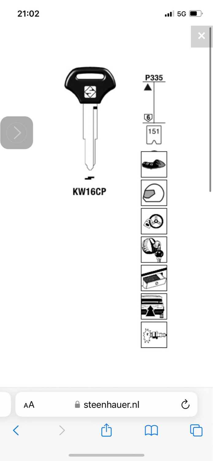 Kawasaki key KW16CP