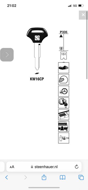 Kawasaki key KW16CP