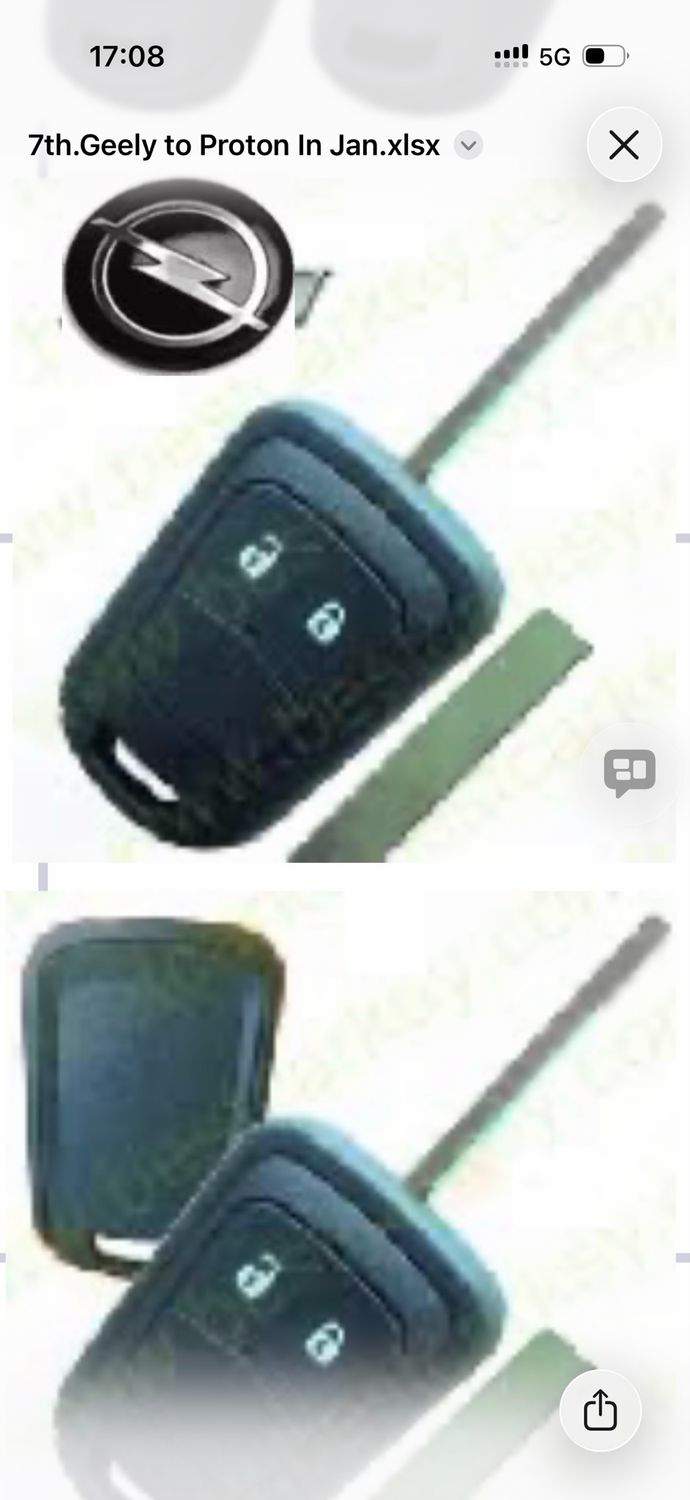 Opel empty key shell