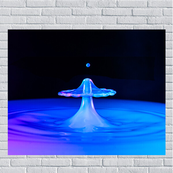 11x14 Blue Water Drop on Canvas