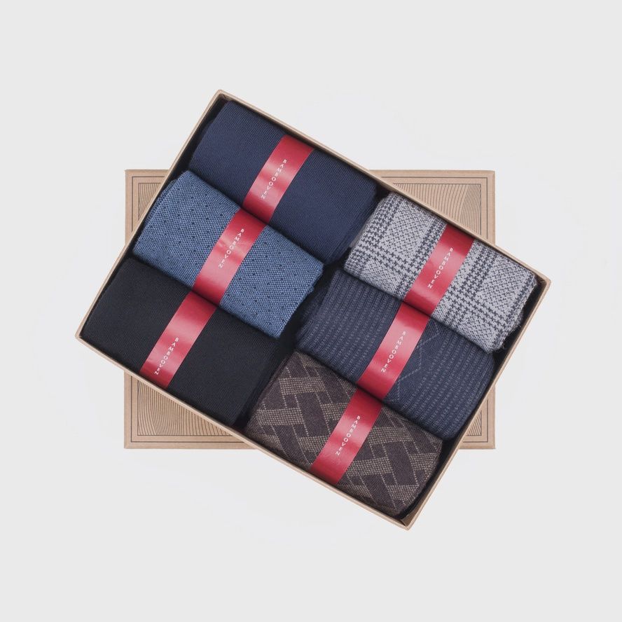 Dress &amp; Trouser Socks, Style: 6 Pk Blue