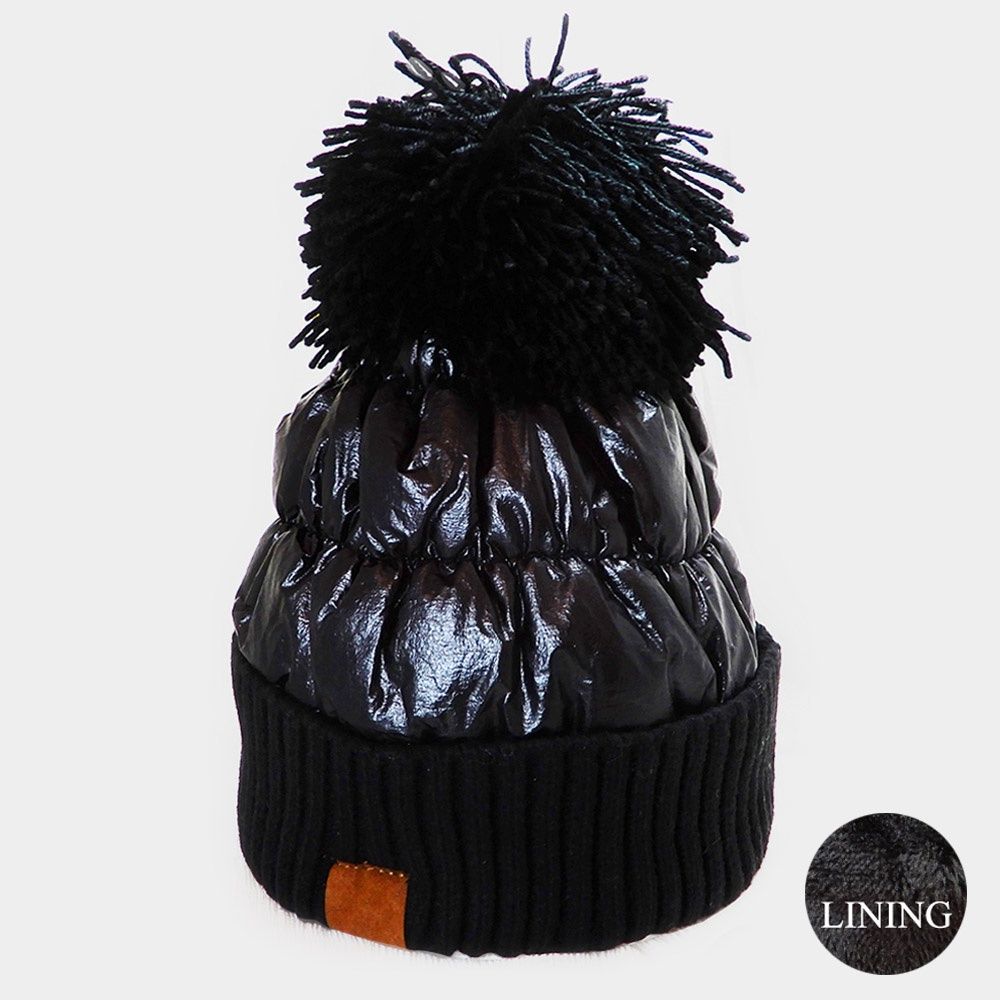 Puffer Knit Pom Beanie
