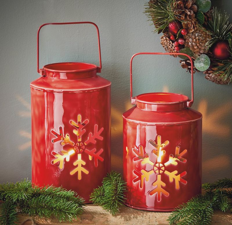 Snowflake Enamel Lantern
