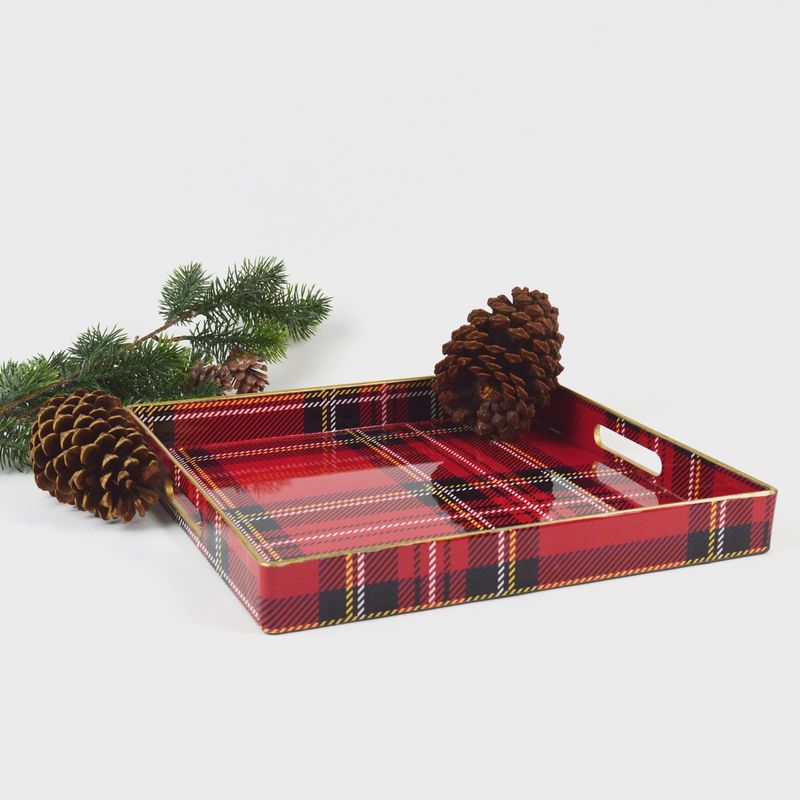 Square Plaid Tray