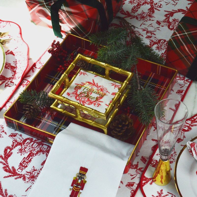 Square Plaid Tray