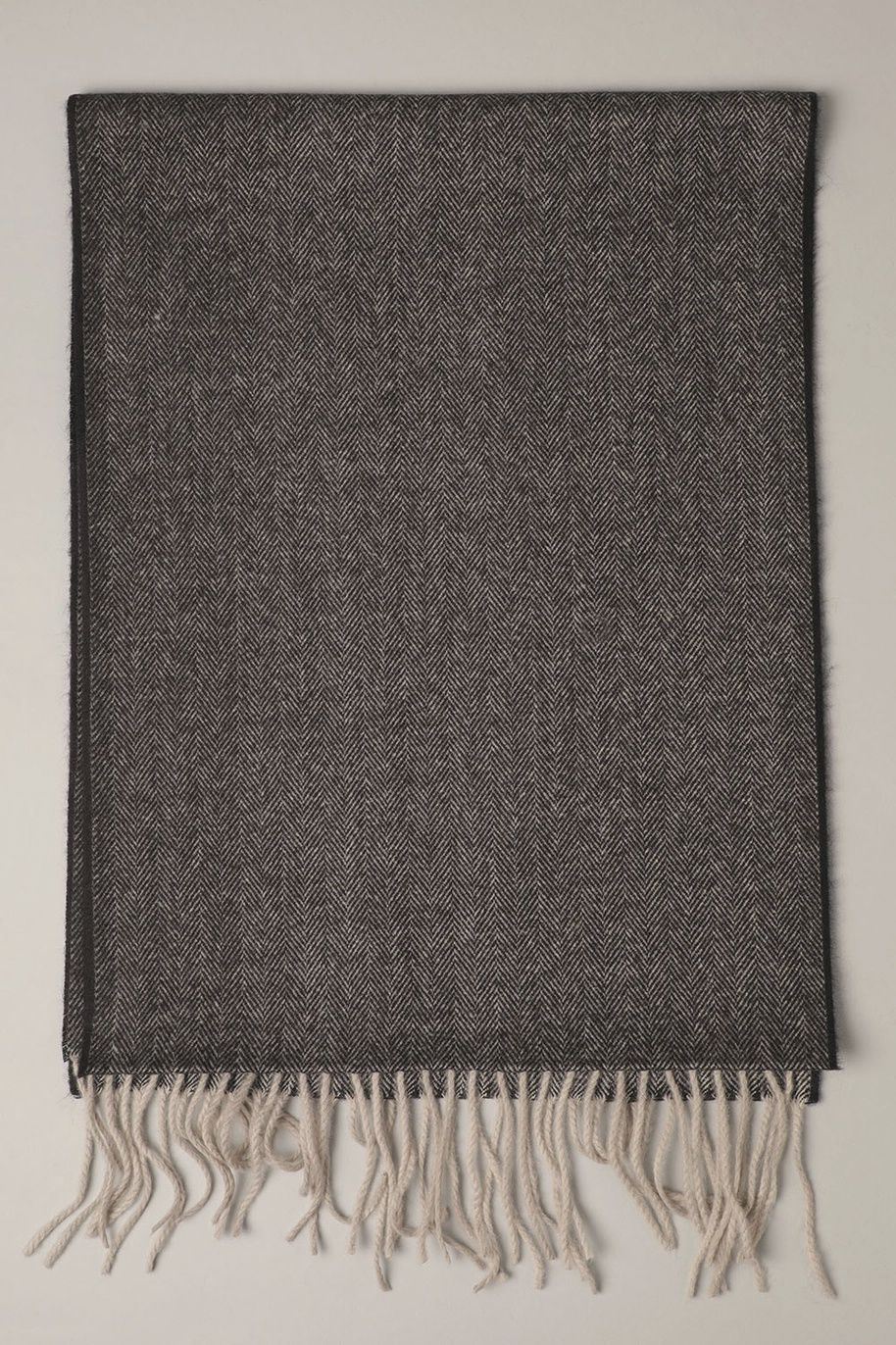 Cashmere Feel Scarf, Color: Blk Herringbone