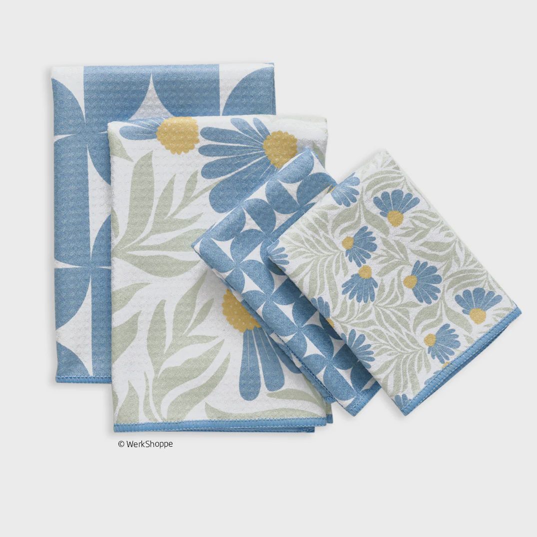 Microfiber Towels, Style: Blue Coneflower