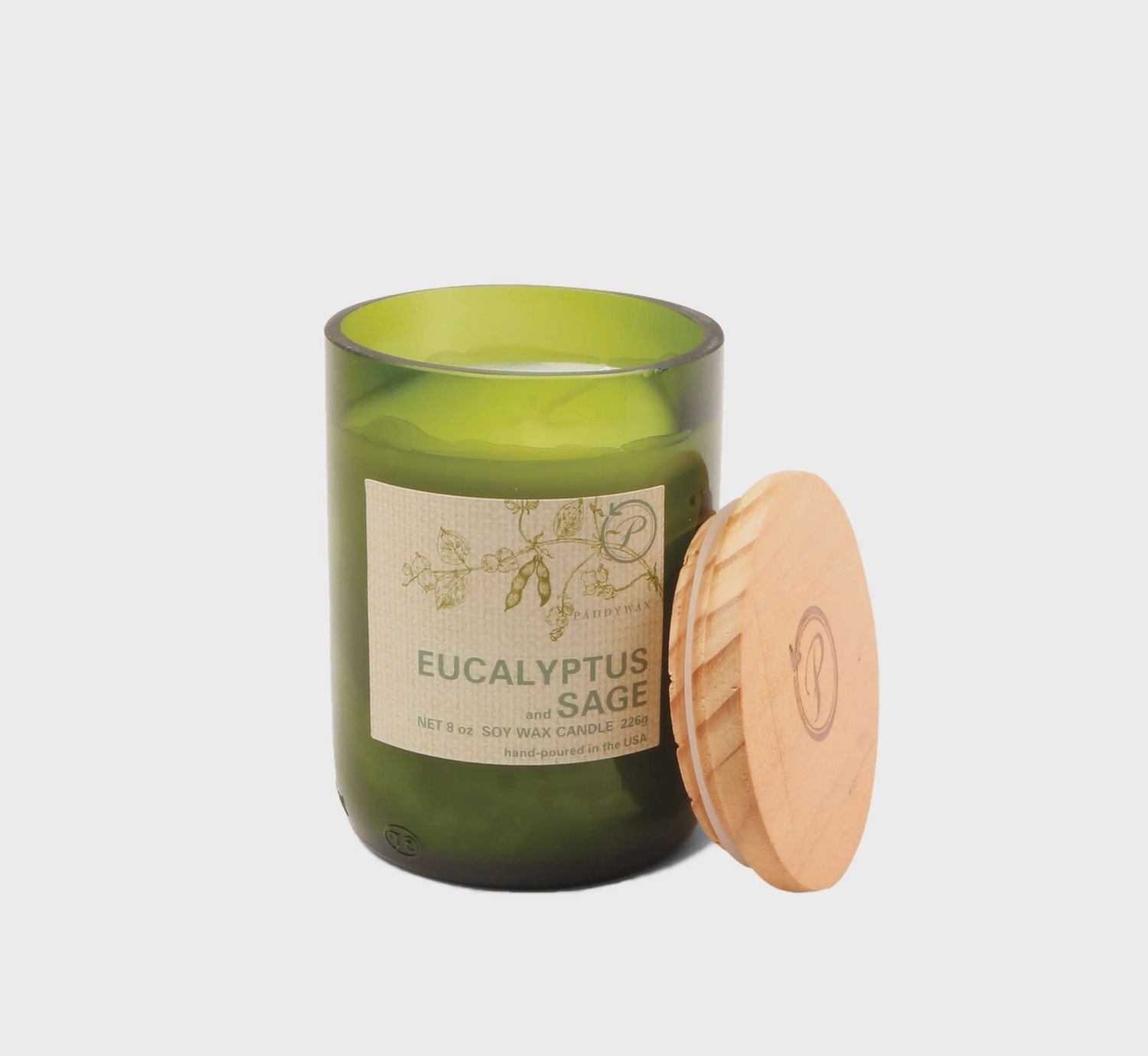 Eco Green Candles 8oz, Scent: Eucalyptus &amp; Sage