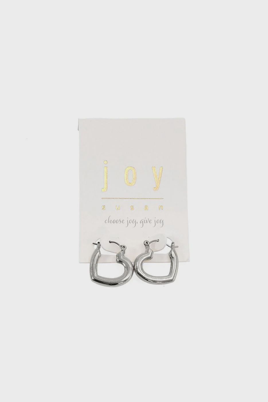 Silver Heart Hoop Earrings