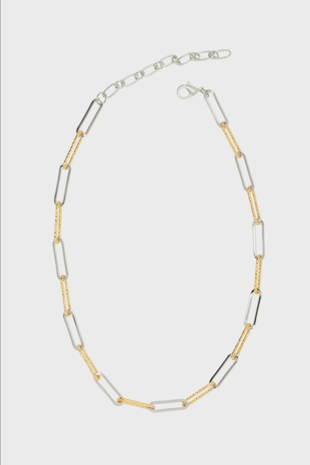 Paperclip Chain Necklace, Metal: Mixed