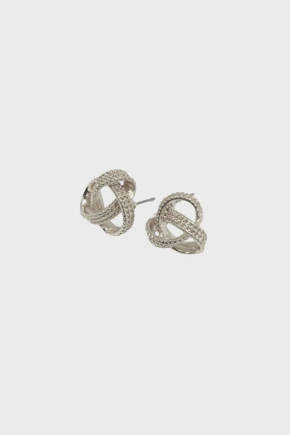 Rope Knot Stud Earrings, Metal: Silver