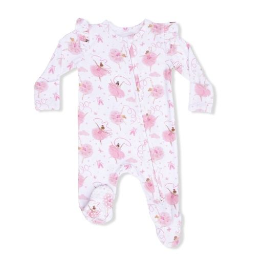 Ribbon Ballerinas Zipper Footie