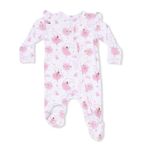 Ribbon Ballerinas Zipper Footie, Size: 0-3M