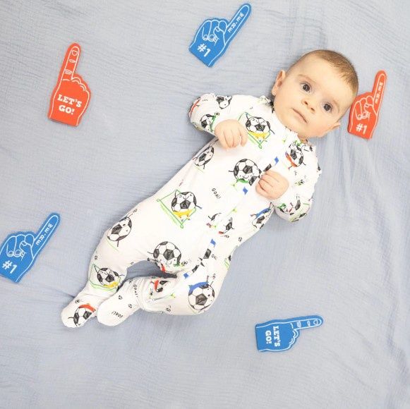 Soccer Blue Zipper Footie