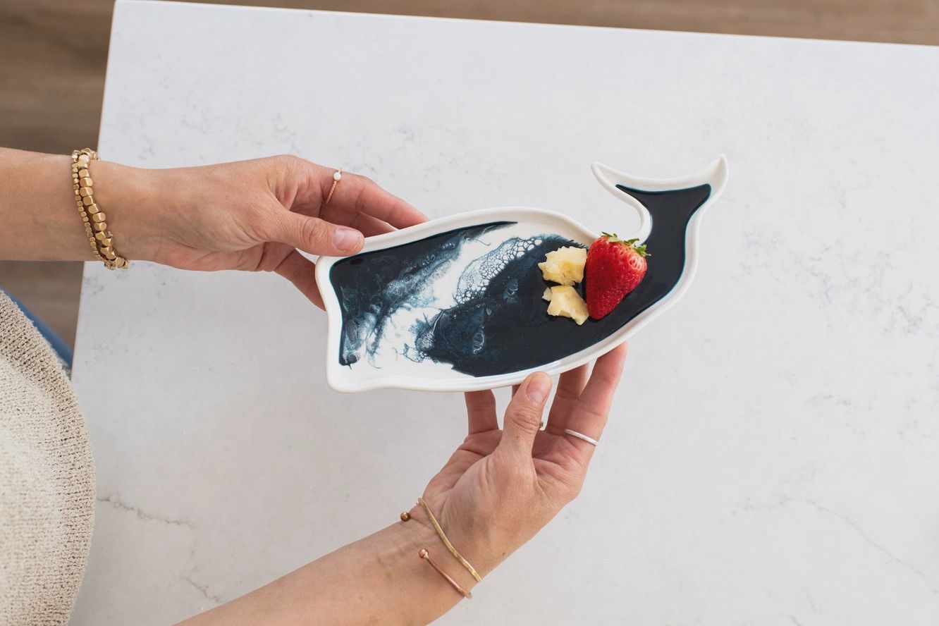 Whale Resin Ceramic Tray