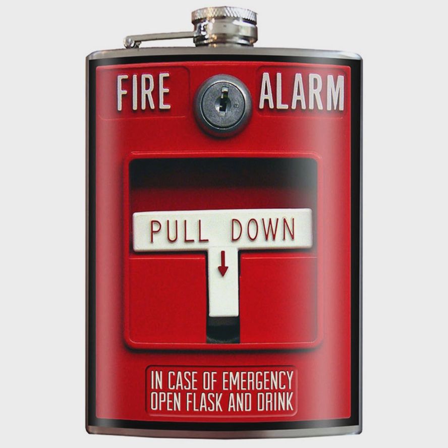 Stainless Steel Flask, Style: Fire Alarm