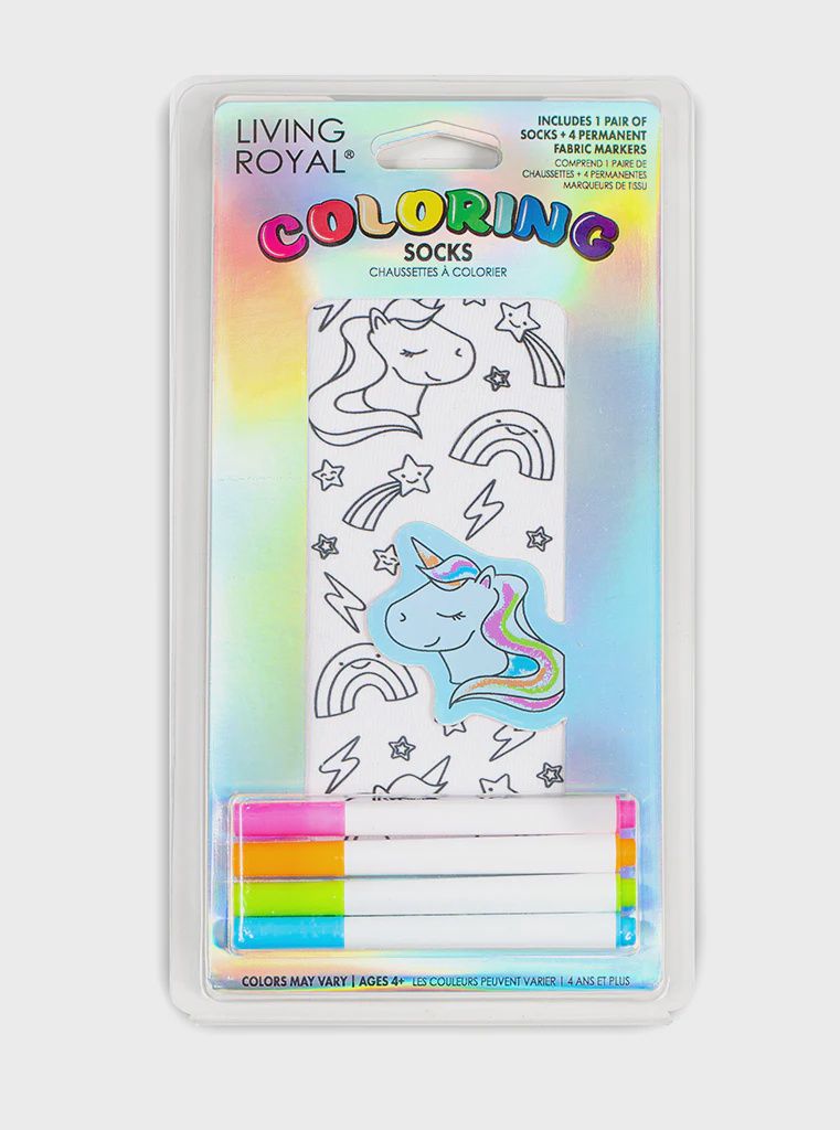 Coloring Socks, Design: Unicorn