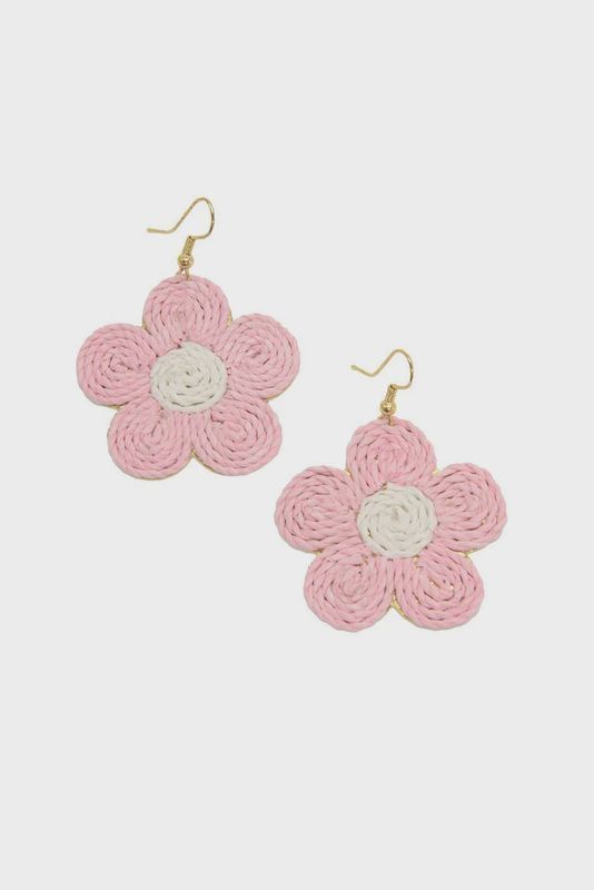 Straw Daisy Earrings