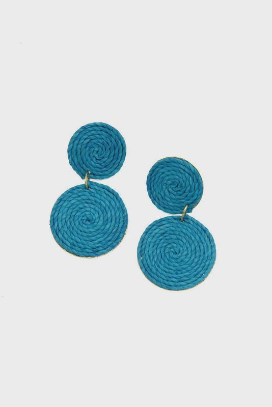 Straw Disc Earrings