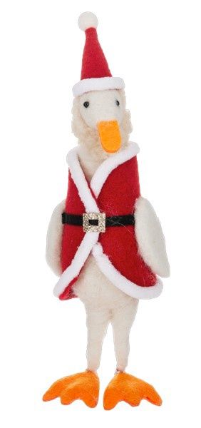 Christmas Goose Figurine, Design: Santa