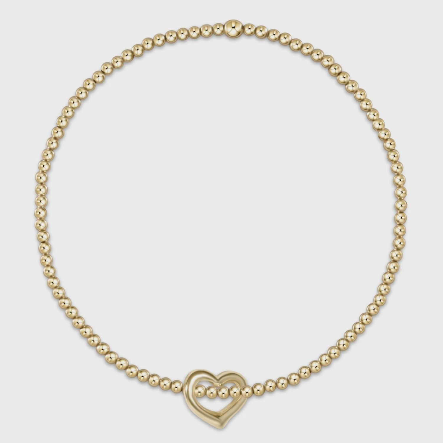 Gold 2mm Love Sm Charm Bracelet