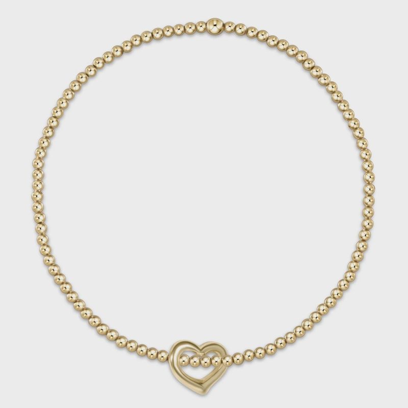Gold 2mm Love Sm Charm Bracelet