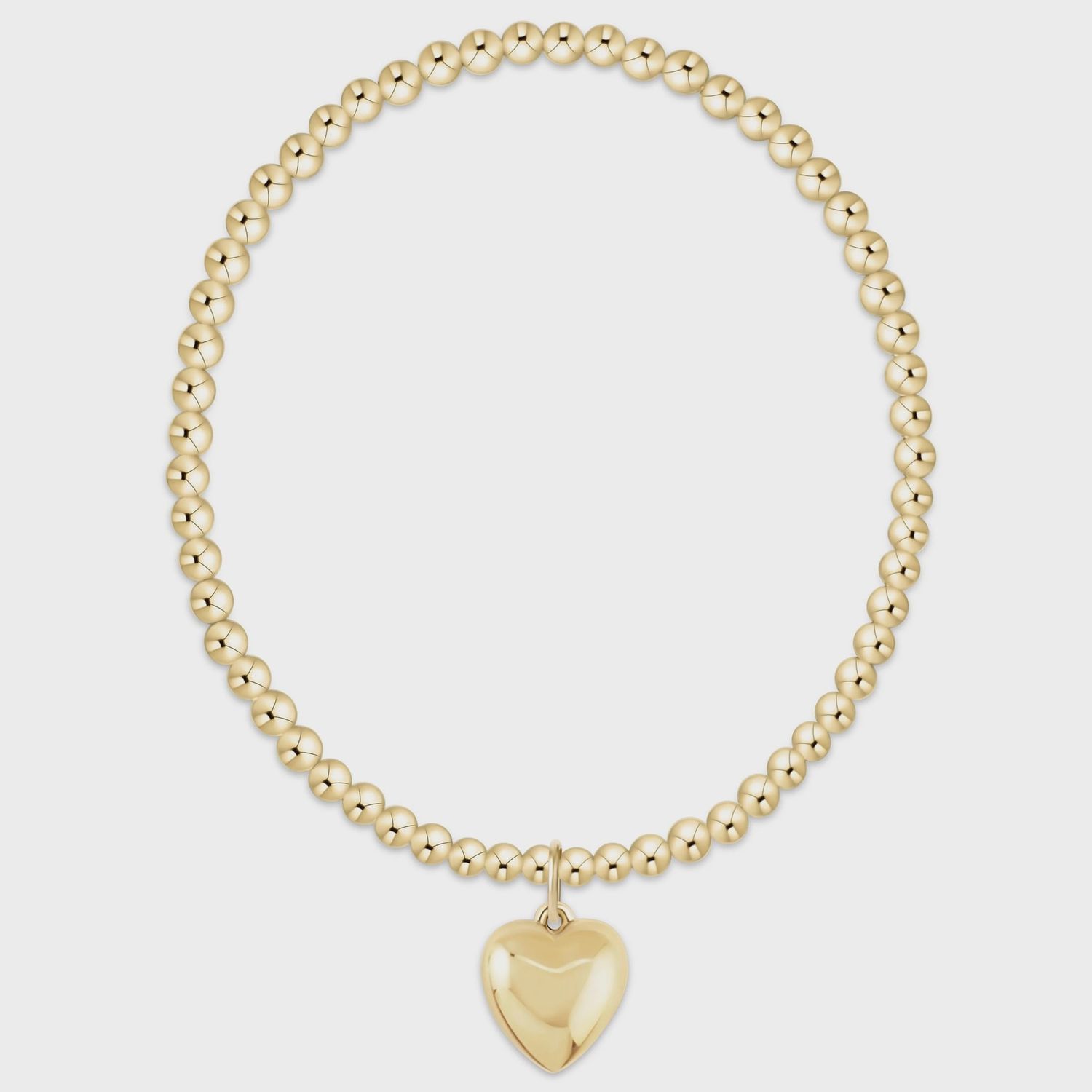 Gold 3mm Love Plush Charm Bracelet