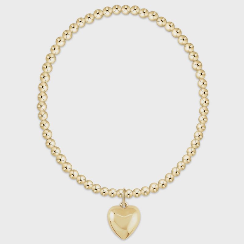 Gold 3mm Love Plush Charm Bracelet