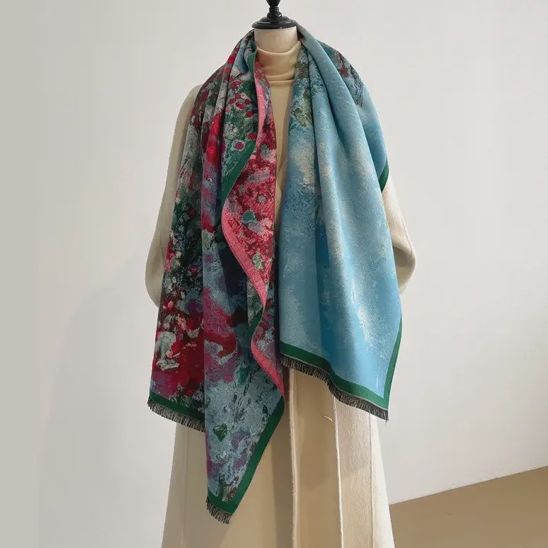 Turq Red Floral Stream Wrap