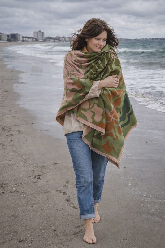 Green Pink Fern Wrap
