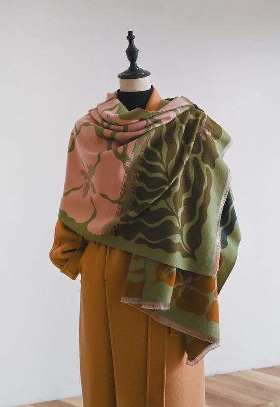 Green Pink Fern Wrap