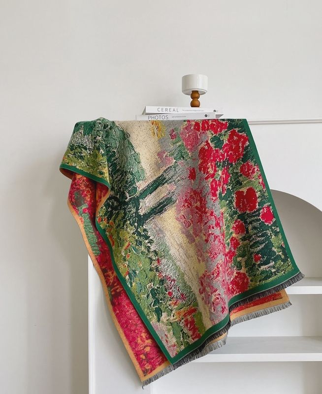 Red Green Abstract Floral Wrap