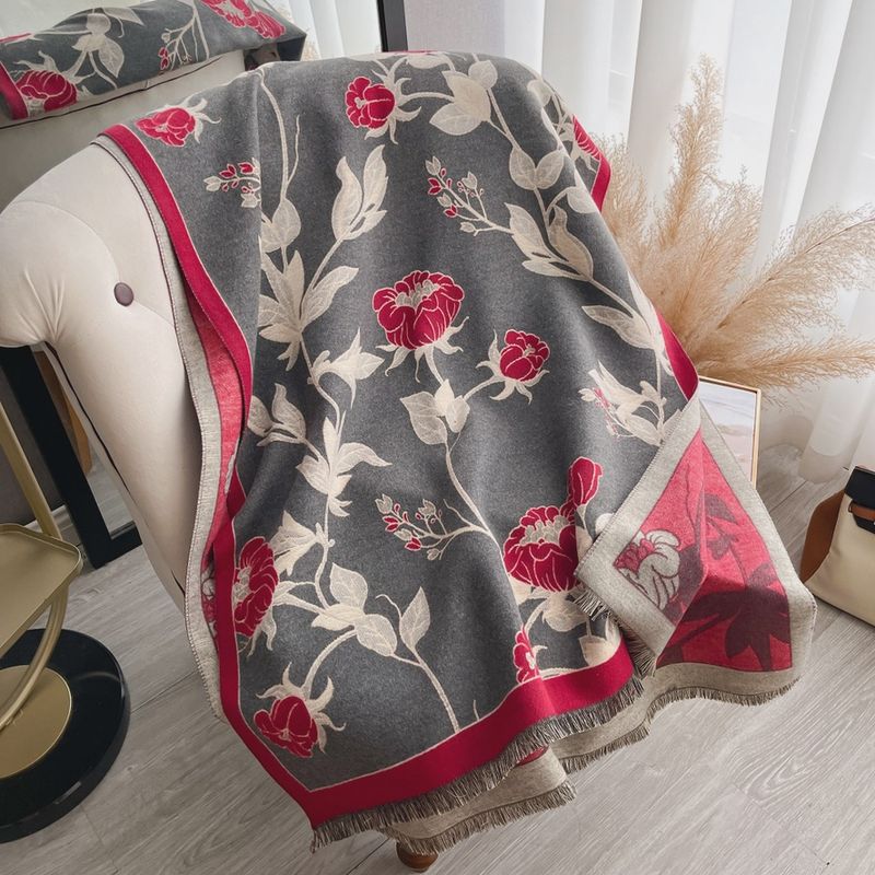 Red Grey Rose Wrap