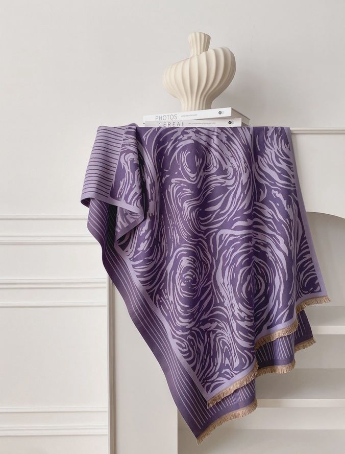 Purple Fringe Rose Wrap