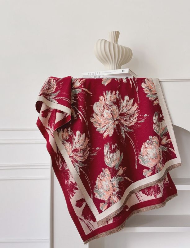 Red Cream Peonies Wrap