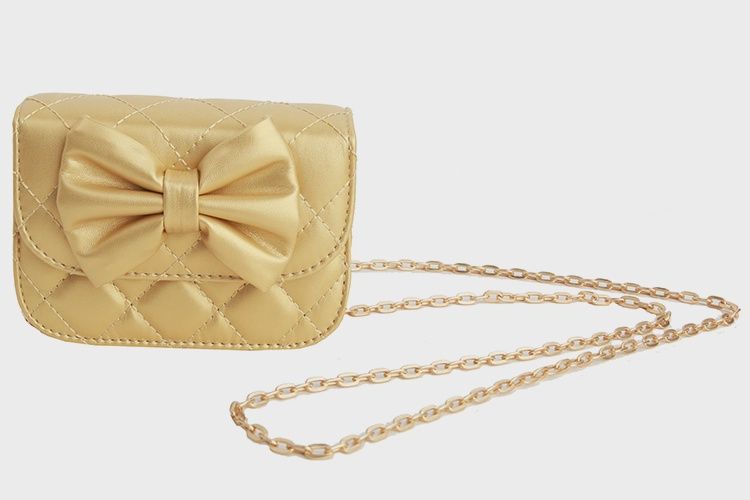 Bow Purse, Color: Gold