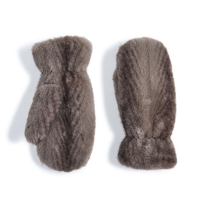 Chevron Mittens, Color: Grey