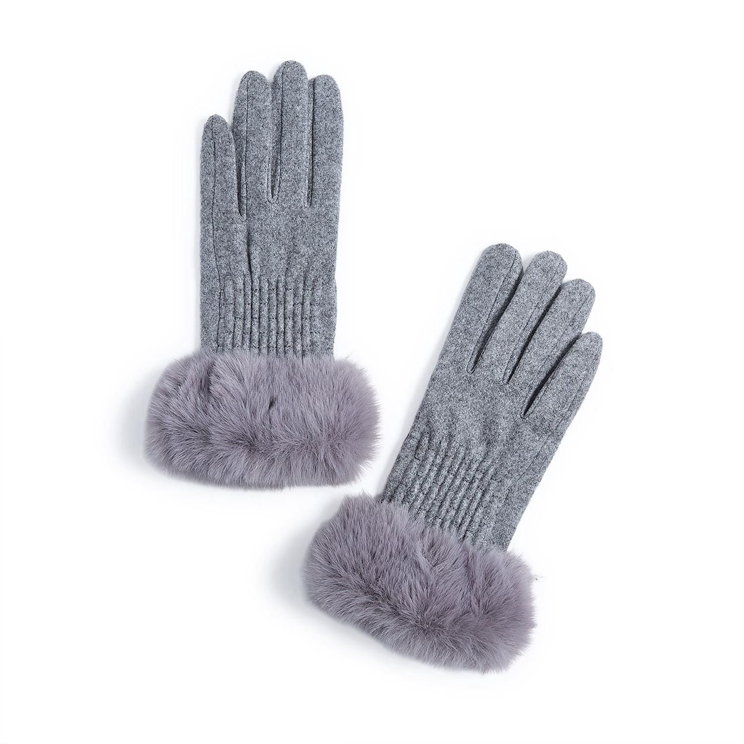 Knit Gloves, Color: Grey