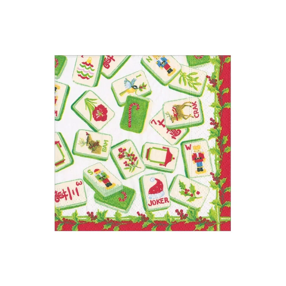 Boxed Christmas Mahjong Napkins