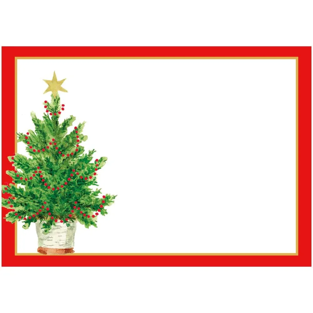 Caspari Name Labels, Style: Potted Tree