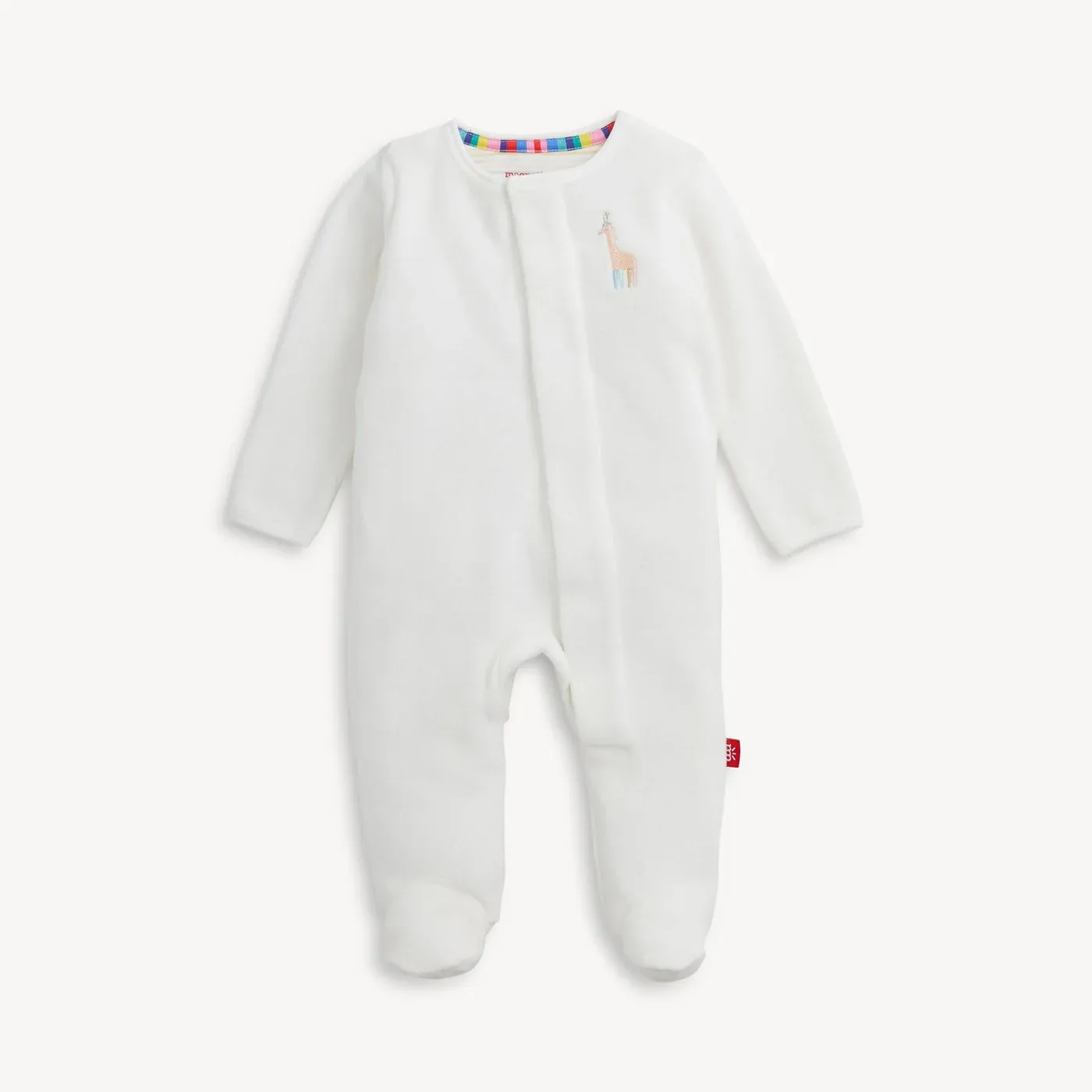Giraffe Cream Velour Footie