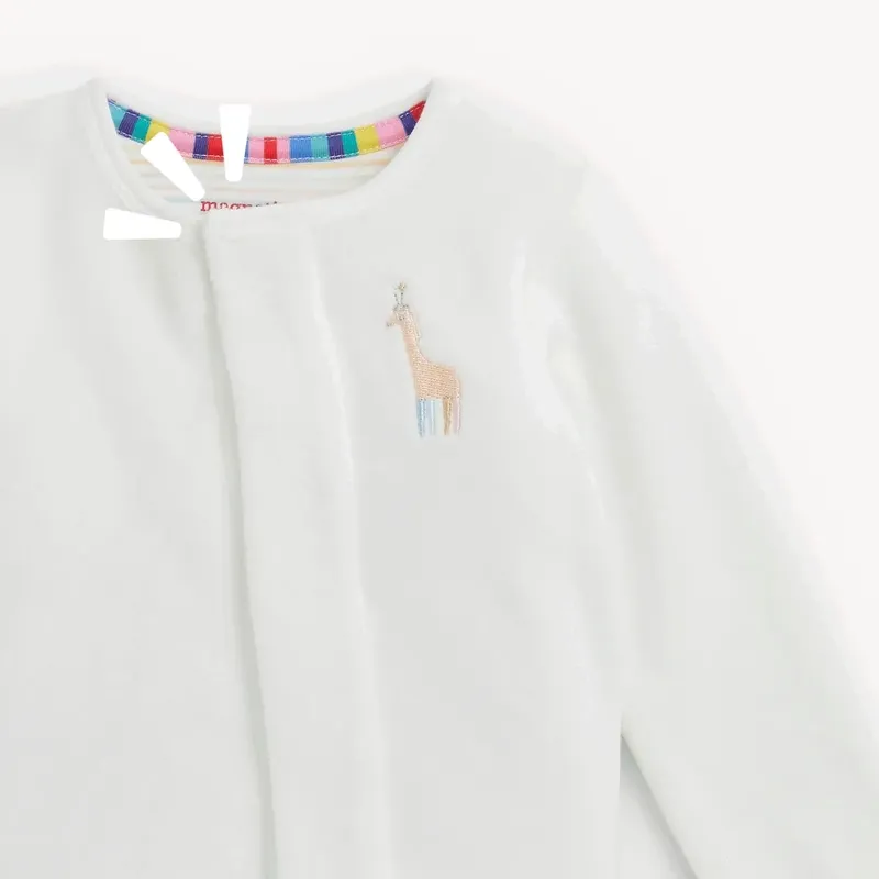 Giraffe Cream Velour Footie