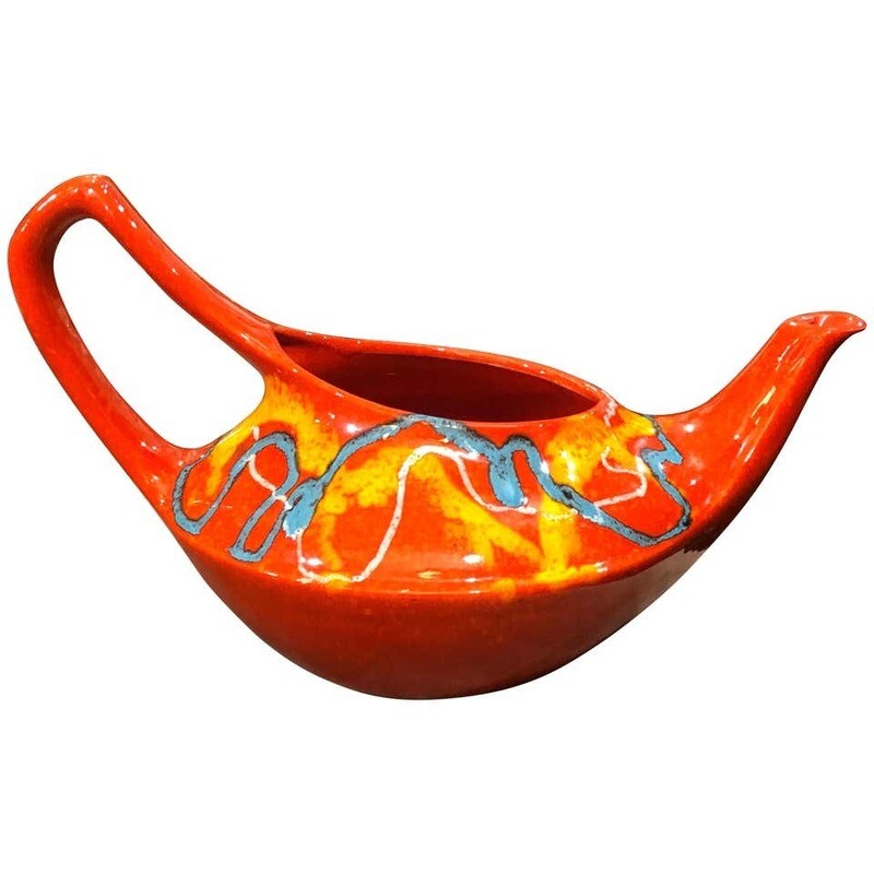Mid-Century Modern Bertoncello Ceramic Pitcher Made in Italy in the 1970s