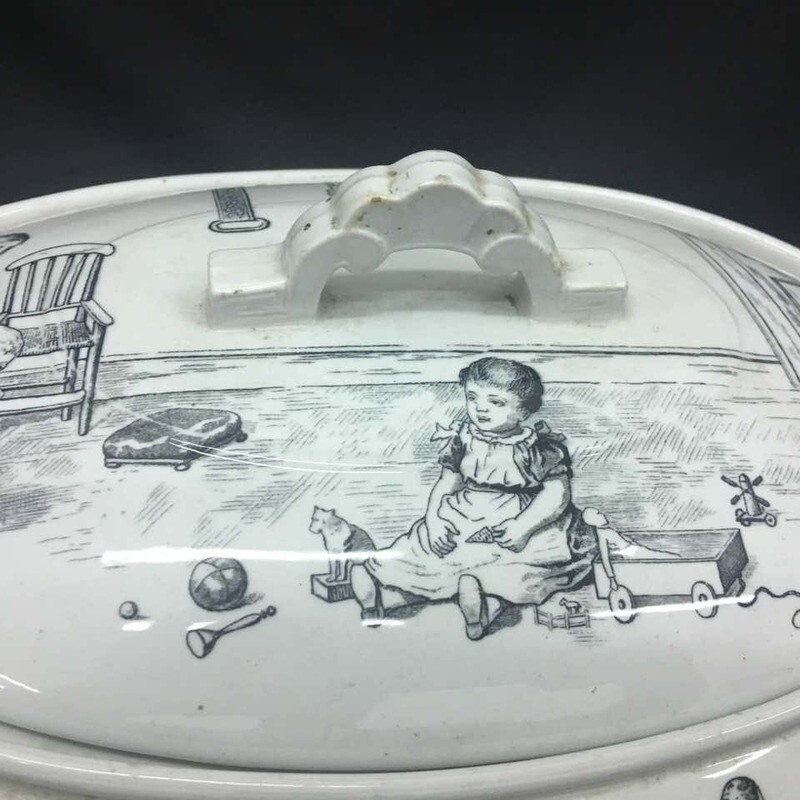19th Century Rare Victorian Ceramic Soup Tureen