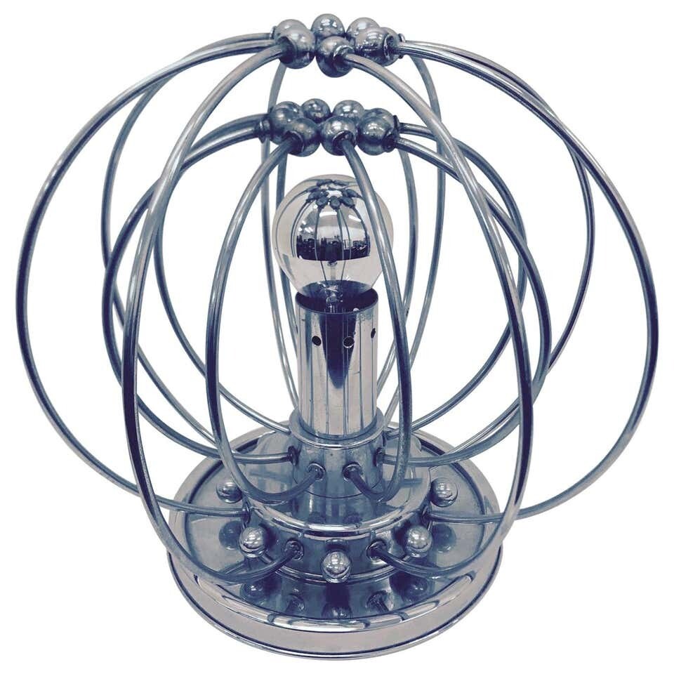 Space Age Italian Chrome Table Lamp, circa 1960