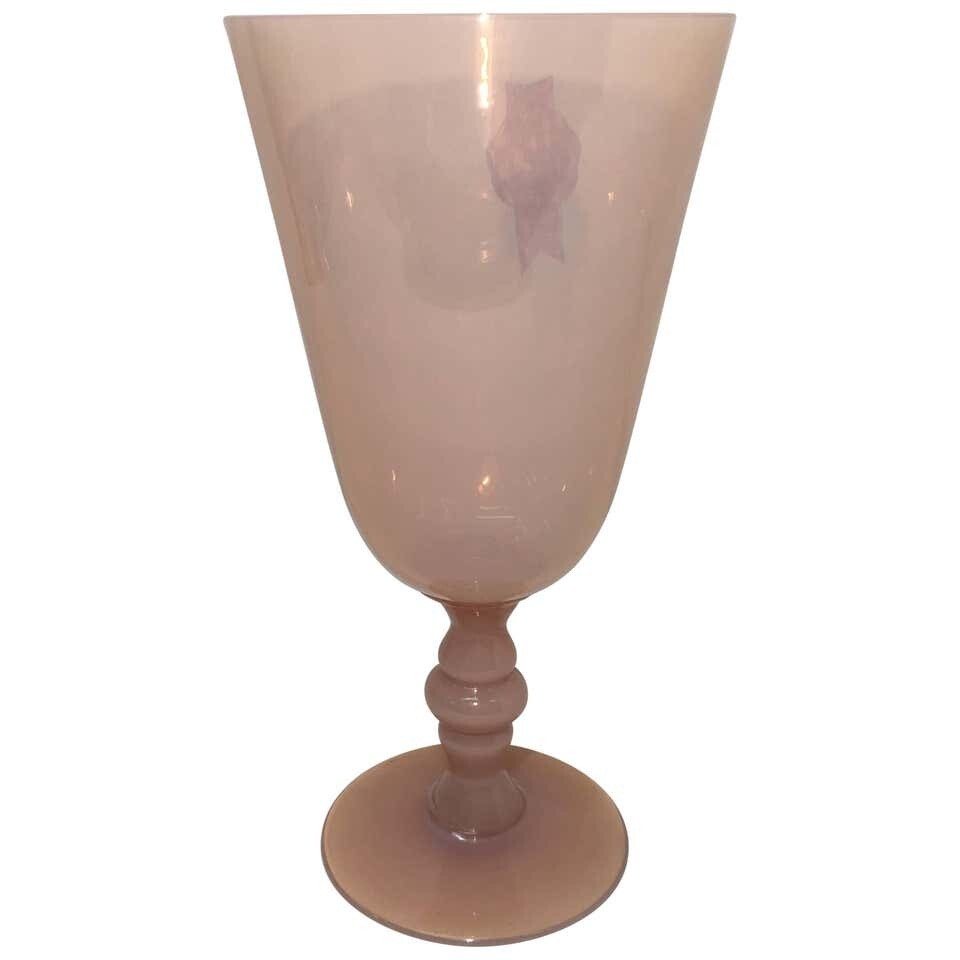 Italian Pink Murano Glass Goblet, circa 1930