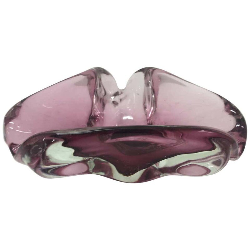 Mid-Century Modern Italian Purple Murano Glass Ashtray, circa 1970